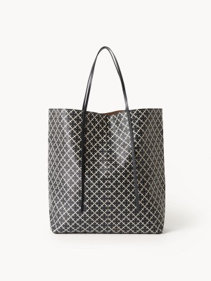 By Malene Birger Abrille Printed Tote Laukut Mustat | FI_BB32918