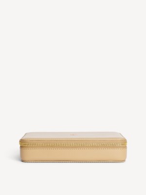 By Malene Birger Aya Cher Leather Jewellery Case Kauneus Laukut Sand | FI_BB75187