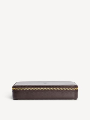 By Malene Birger Aya Cher Leather Jewellery Case Kauneus Laukut Tummanruskea | FI_BB63303