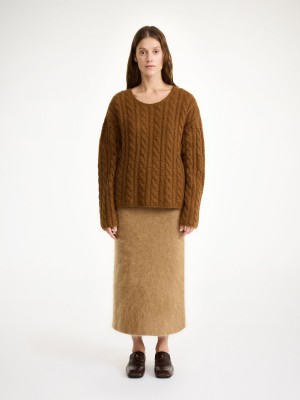 By Malene Birger Cierra Cable-knit Sweater Neuleet Bison | FI_BB34368