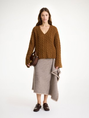 By Malene Birger Cimone Cable-knit Sweater Neuleet Bison | FI_BB88831