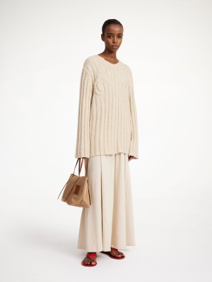 By Malene Birger Cirra Ribbed Sweater Neuleet Oyster Gray | FI_BB81797