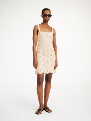 By Malene Birger Falla Crochet Mini Dress Neuleet Oyster Gray | FI_BB17655