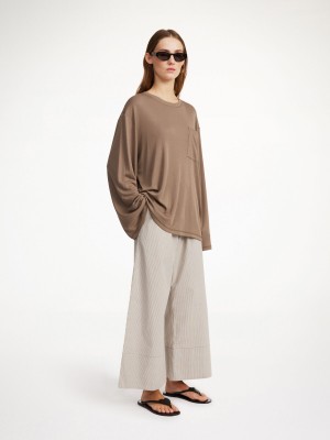 By Malene Birger Fayeh Oversized Longsleeve Topit Shitake | FI_BB24112