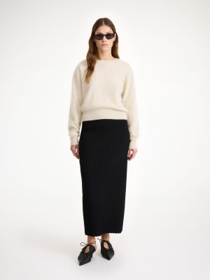 By Malene Birger Fiemme Midi Skirt Neuleet Mustat | FI_BB27280