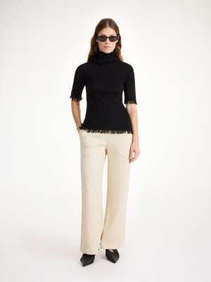 By Malene Birger Jaxa Wool-blend Top Neuleet Mustat | FI_BB50699