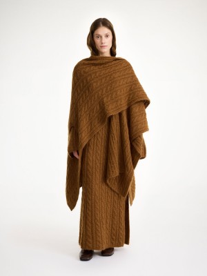 By Malene Birger Kassillas Wool-blend Poncho Neuleet Bison | FI_BB50866