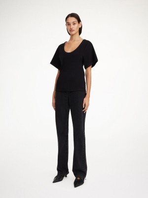 By Malene Birger Lunai T-shirt Topit Mustat | FI_BB80361