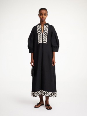 By Malene Birger Lydea Linen Maxi Mekko Mustat | FI_BB82783