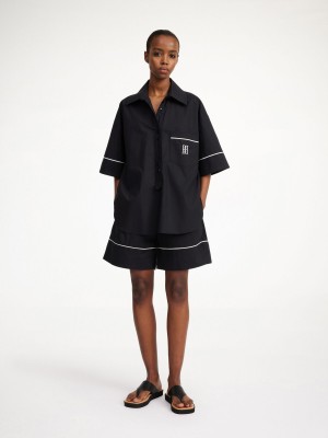 By Malene Birger Mallias Organic Cotton Shirt Topit Mustat | FI_BB85849