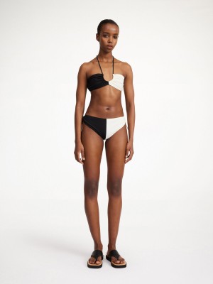 By Malene Birger Seabay Low Bikini Bottoms Uimapuvut Raidallinen Mustat Valkoinen | FI_BB18601