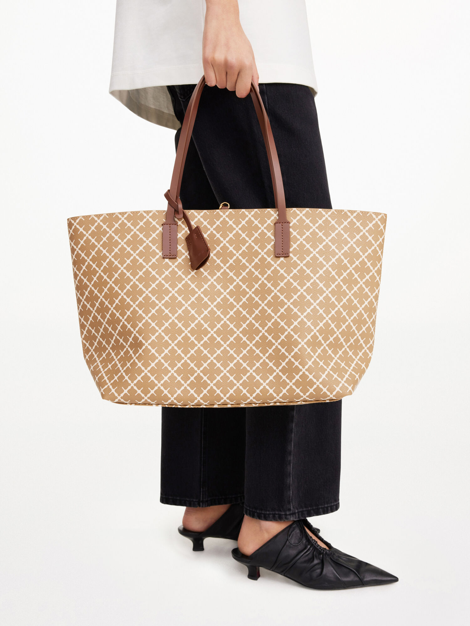 By Malene Birger Abigail Printed Tote Laukut Beige | FI_BB78925