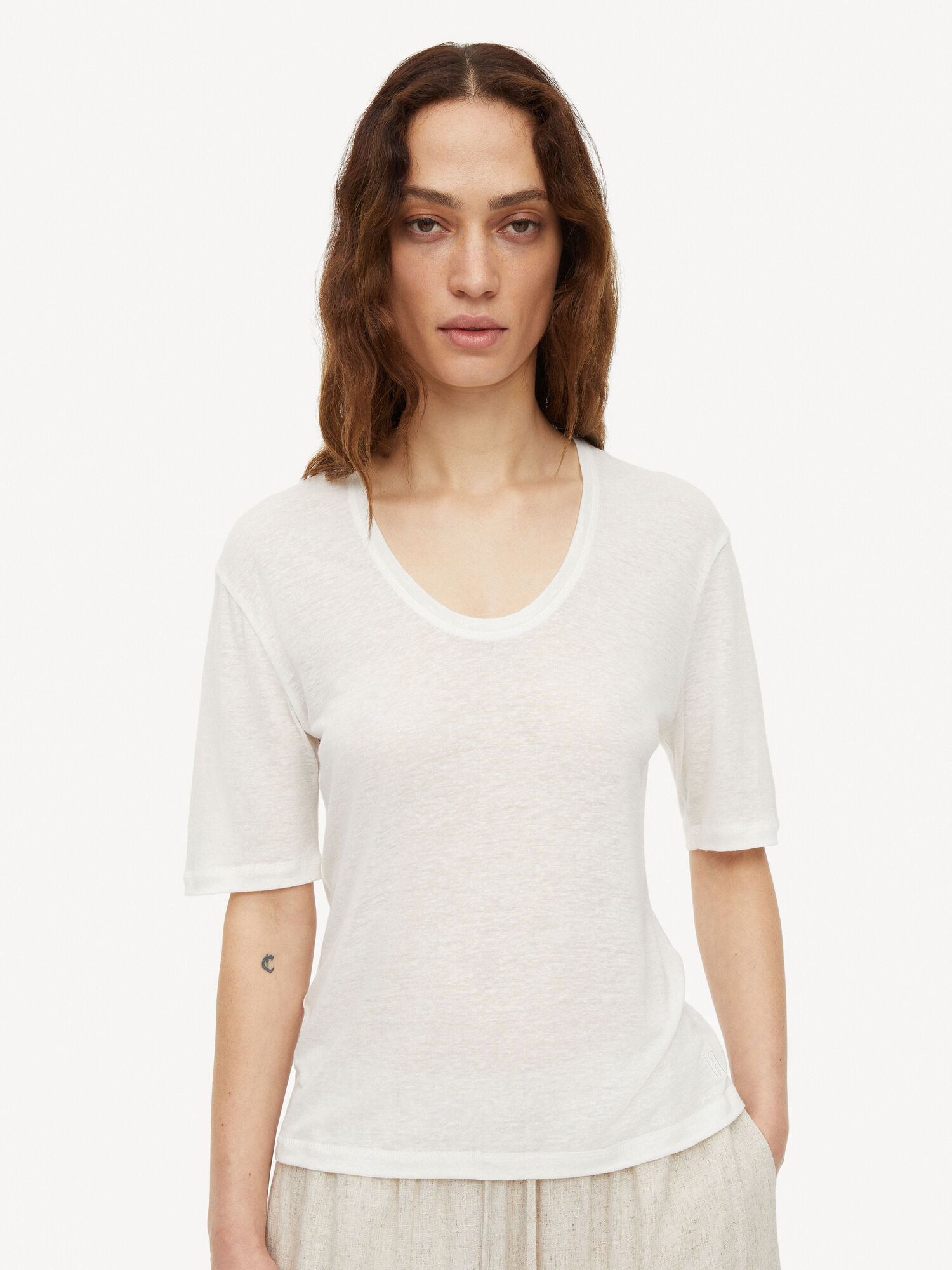 By Malene Birger Amaringa T-shirt Topit Valkoinen | FI_BB69880