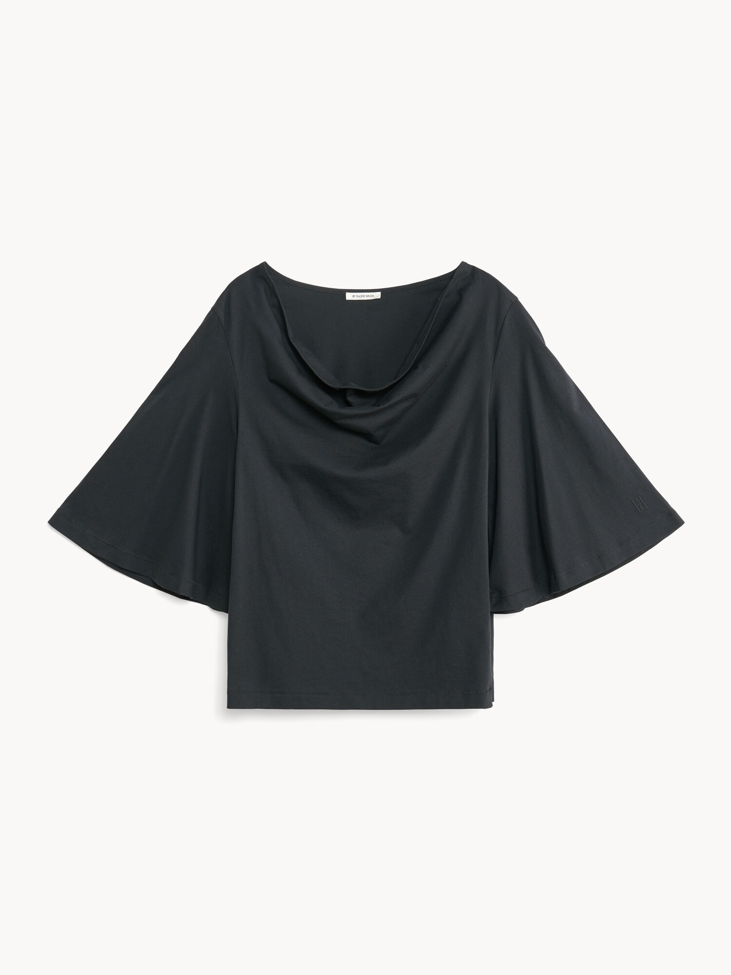 By Malene Birger Bryar Organic Cotton T-shirt Topit Mustat | FI_BB86641