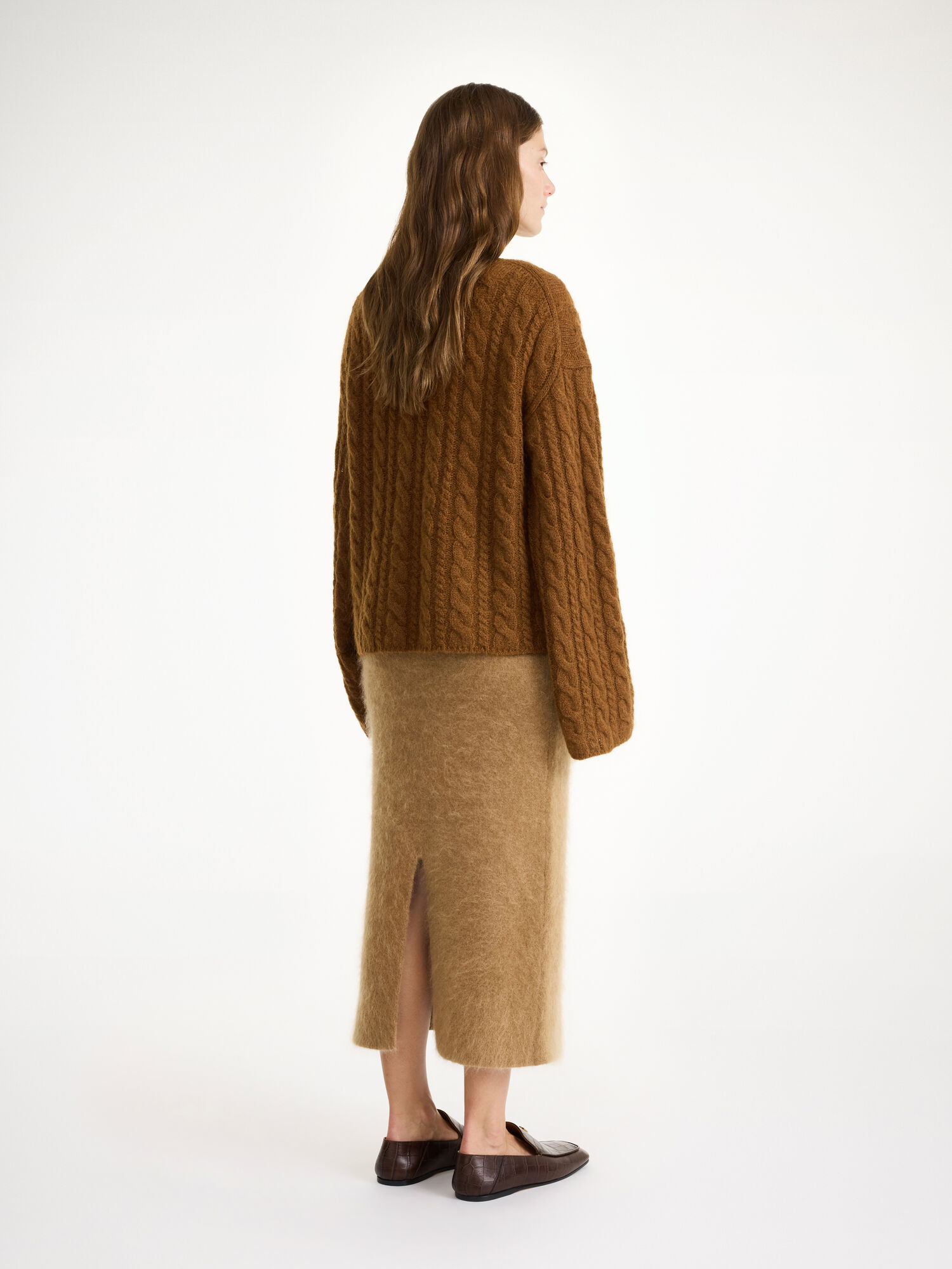 By Malene Birger Cierra Cable-knit Sweater Neuleet Bison | FI_BB34368