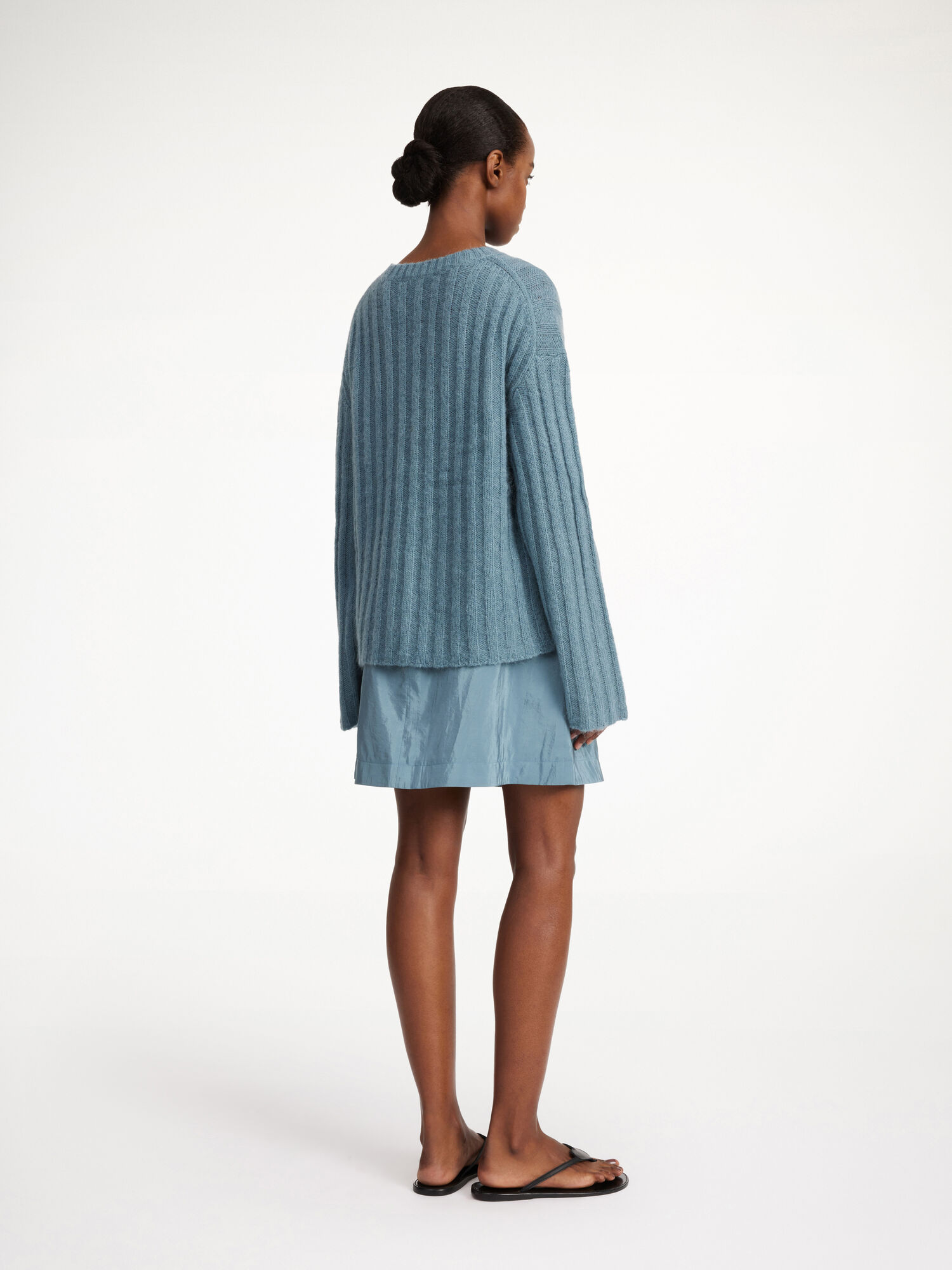 By Malene Birger Cierra Ribbed Sweater Neuleet Cool Water | FI_BB85661