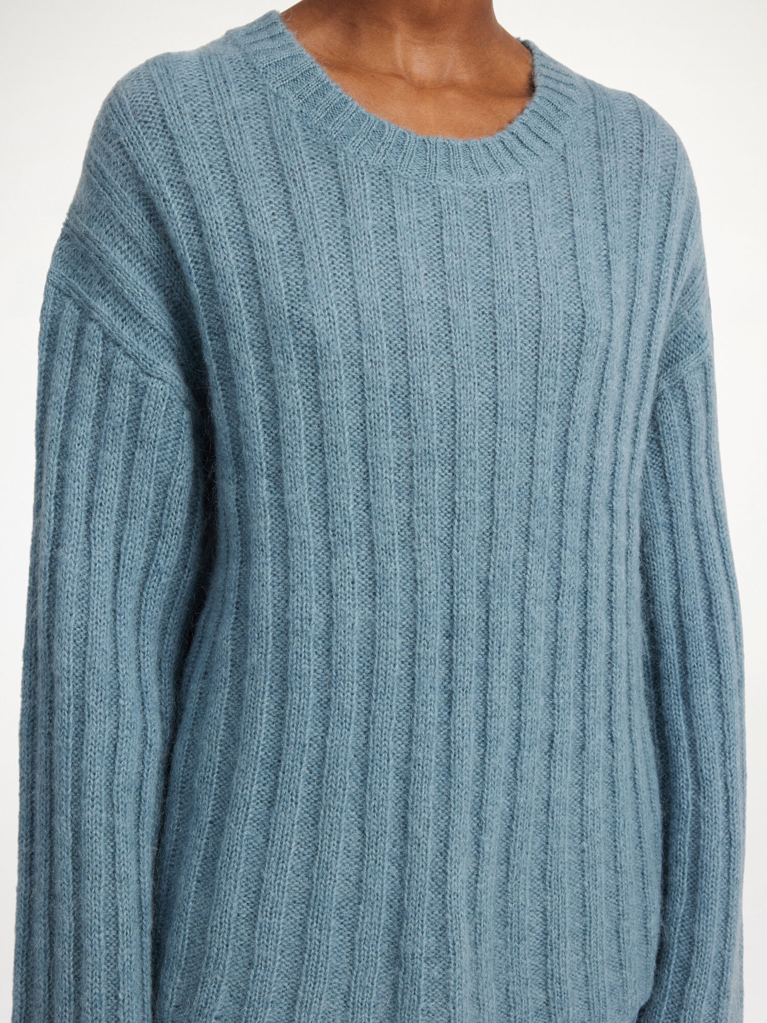 By Malene Birger Cierra Ribbed Sweater Neuleet Cool Water | FI_BB85661