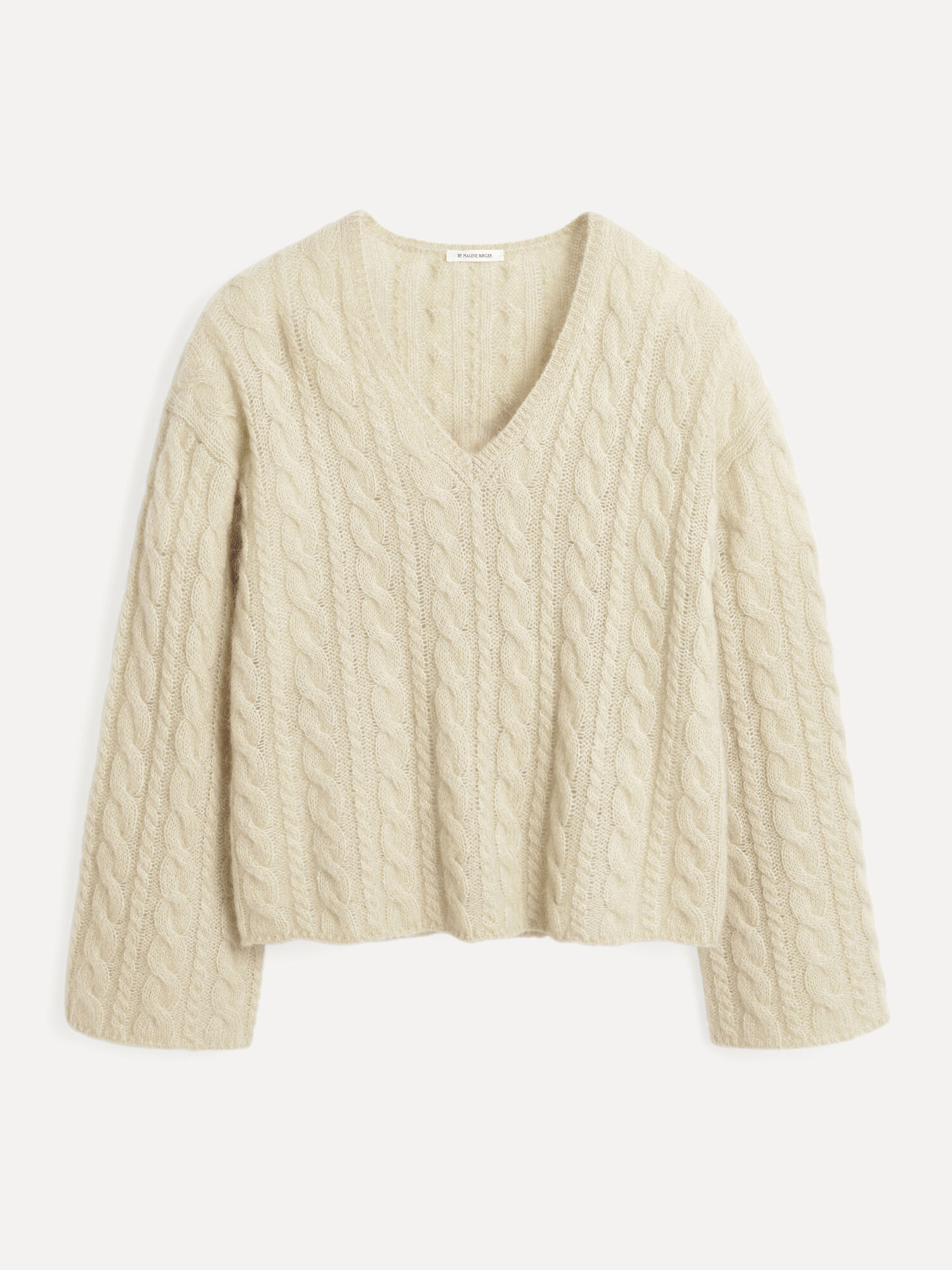 By Malene Birger Cimone Cable-knit Sweater Neuleet Oyster Gray | FI_BB68256