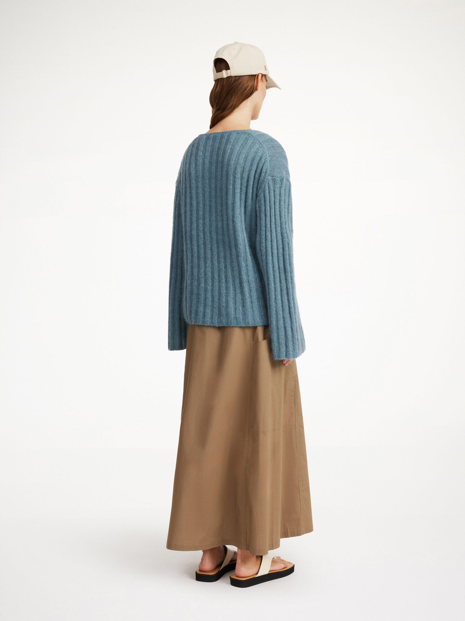 By Malene Birger Cimone Ribbed Sweater Neuleet Cool Water | FI_BB94376