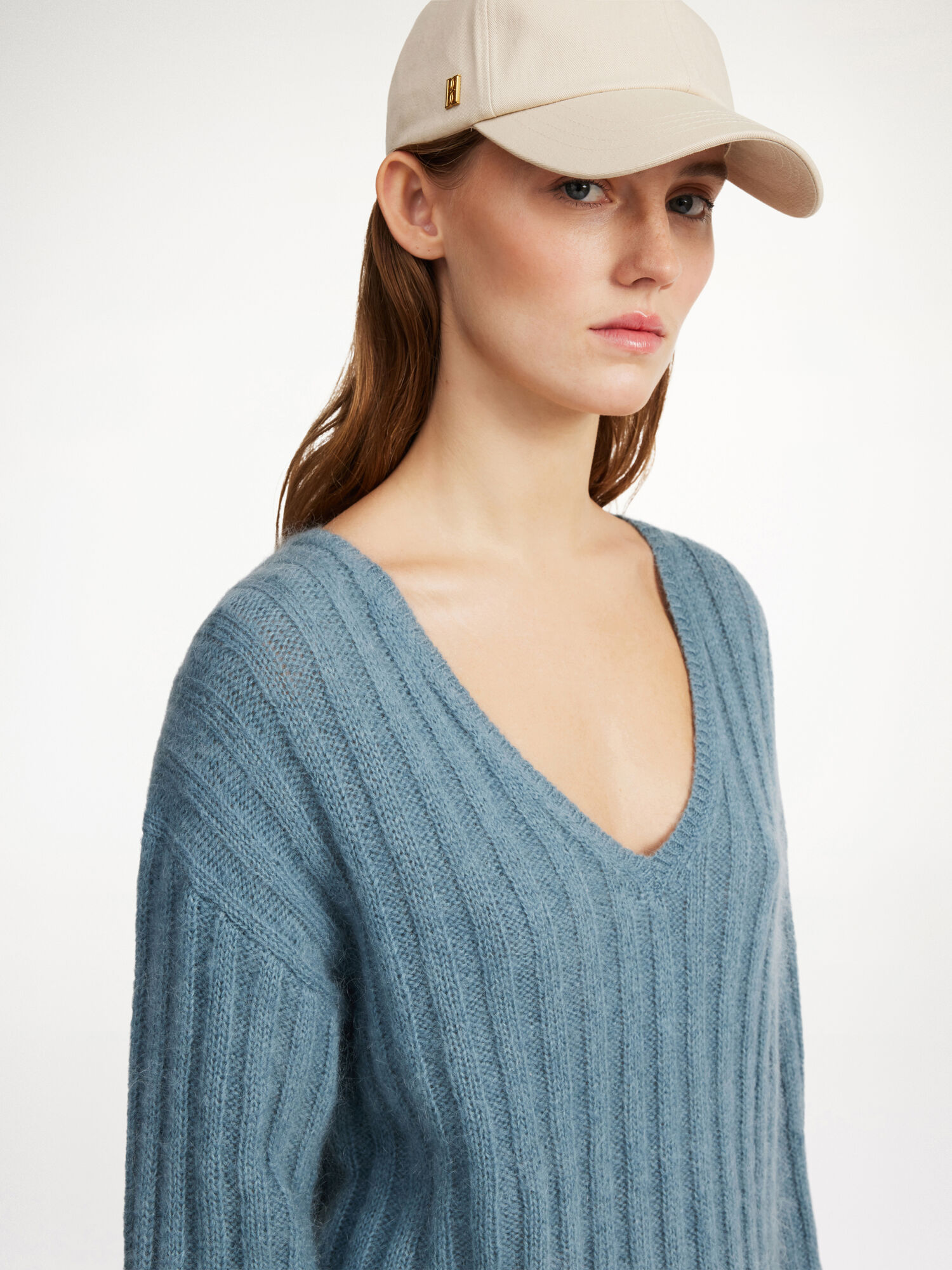 By Malene Birger Cimone Ribbed Sweater Neuleet Cool Water | FI_BB94376