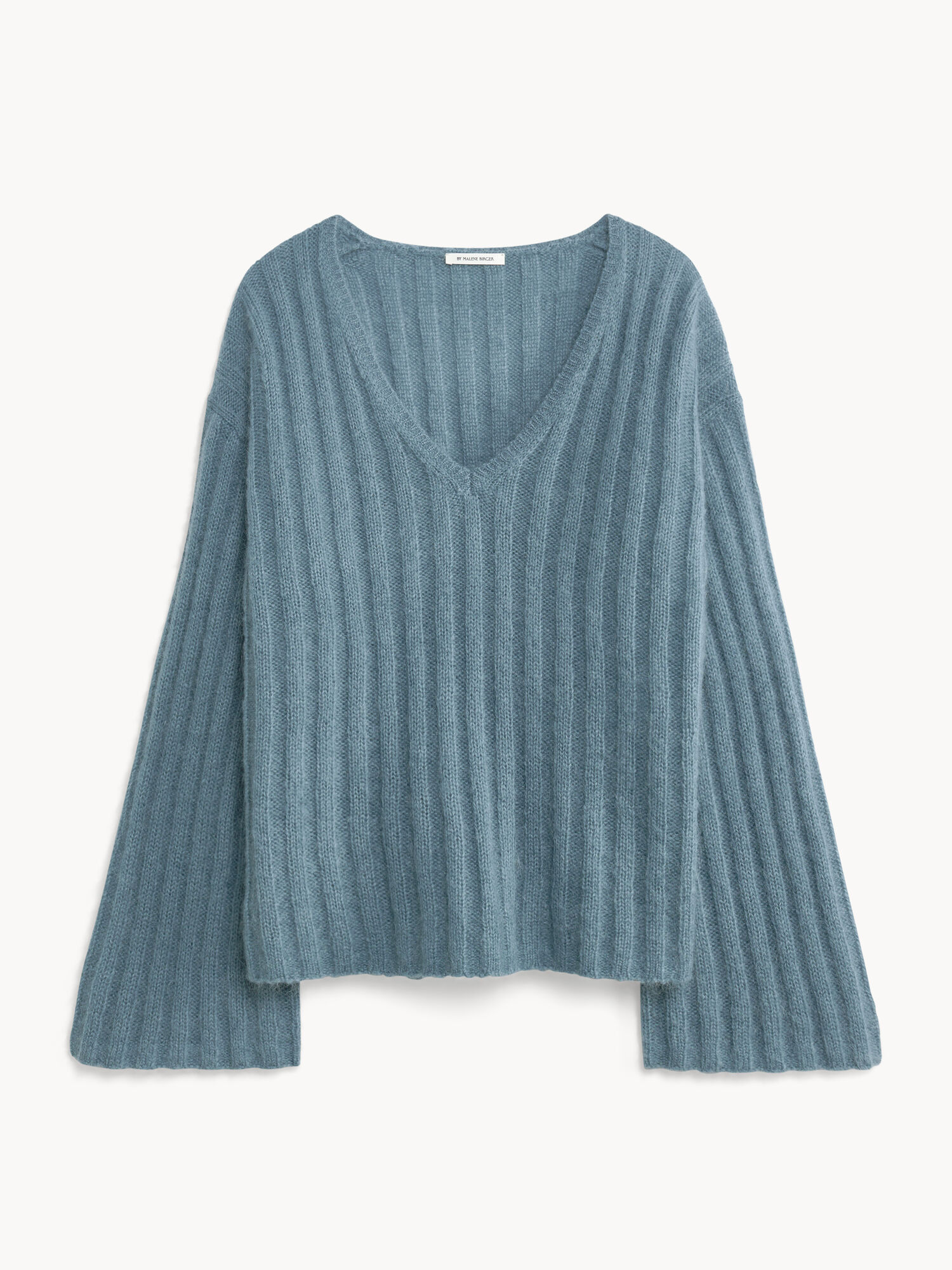 By Malene Birger Cimone Ribbed Sweater Neuleet Cool Water | FI_BB94376