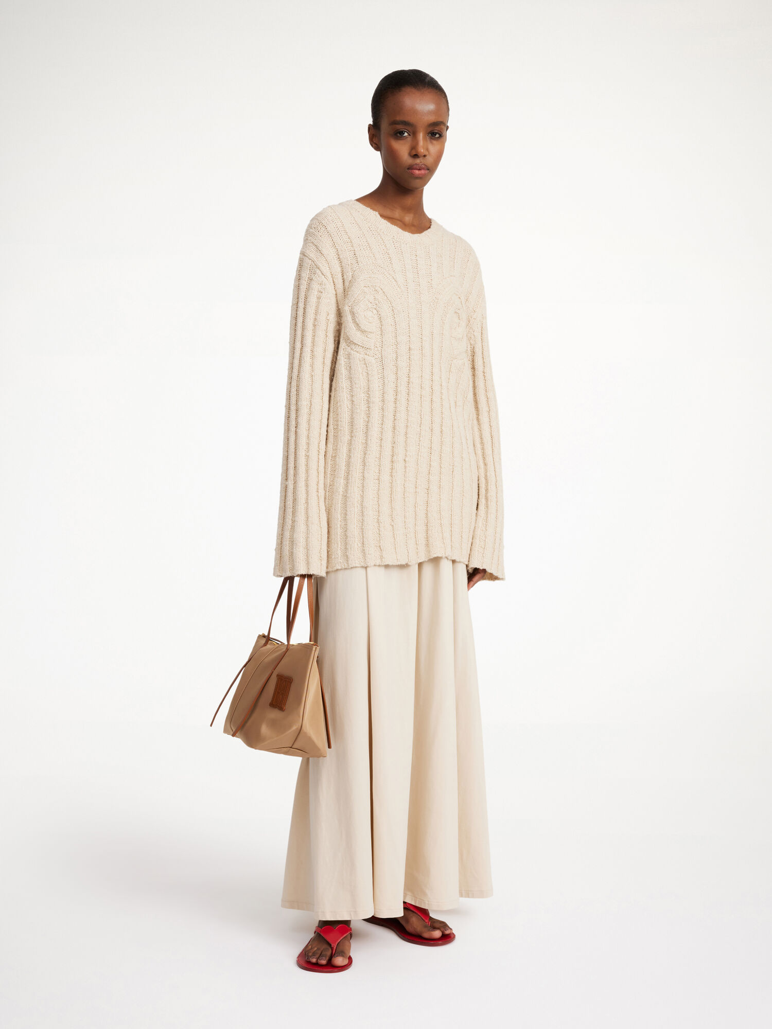 By Malene Birger Cirra Ribbed Sweater Neuleet Oyster Gray | FI_BB81797