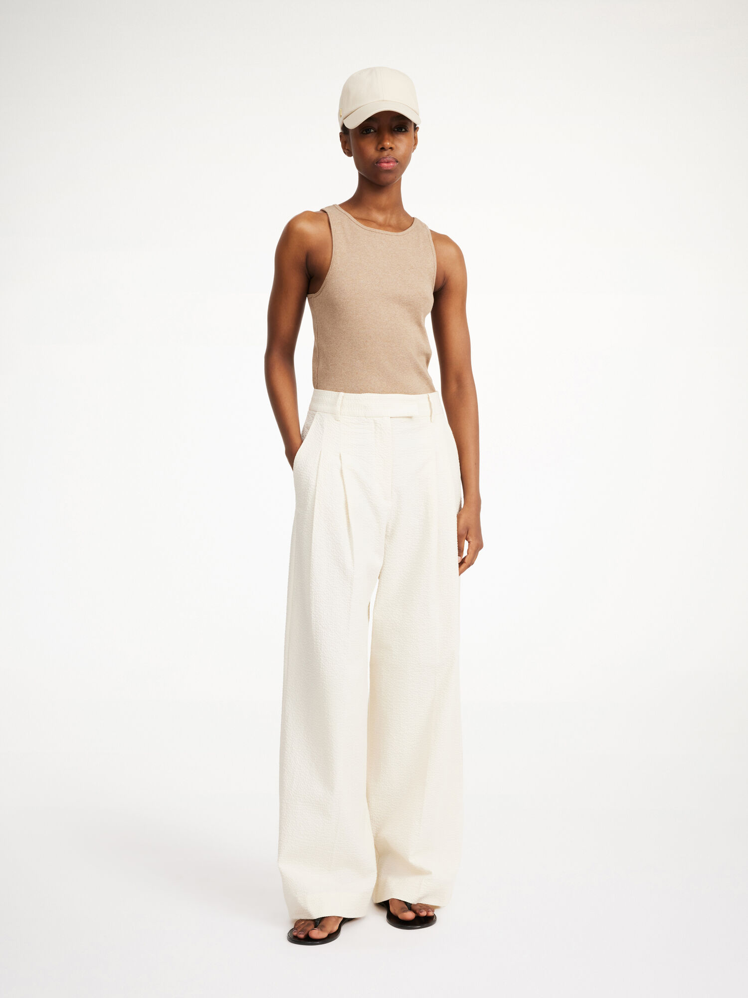 By Malene Birger Cymbaria High-waisted Suorat Housut Valkoinen | FI_BB96183