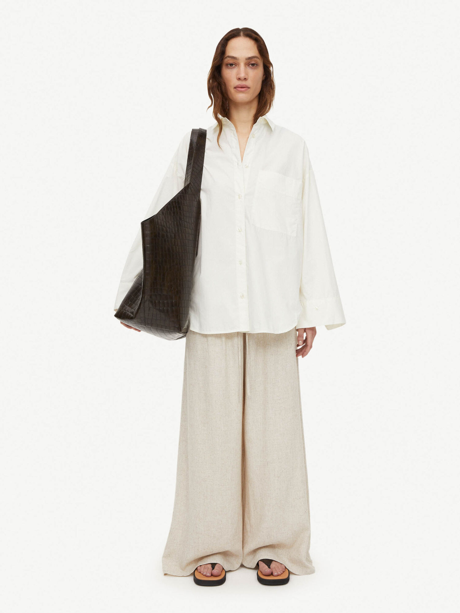 By Malene Birger Derris Organic Cotton Paidat Valkoinen | FI_BB40626