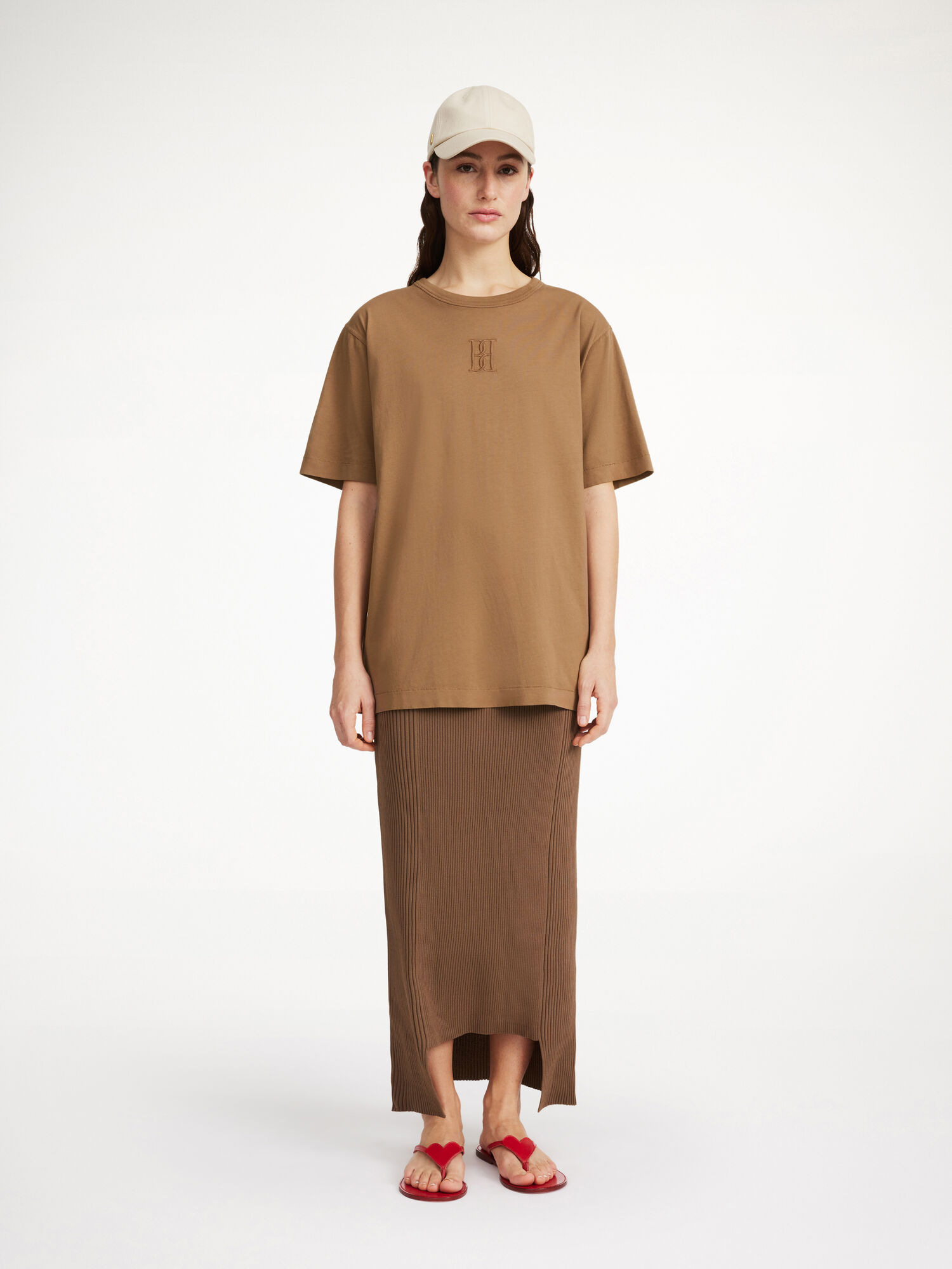 By Malene Birger Fayeh Organic Cotton T-shirt Topit Shitake | FI_BB27060