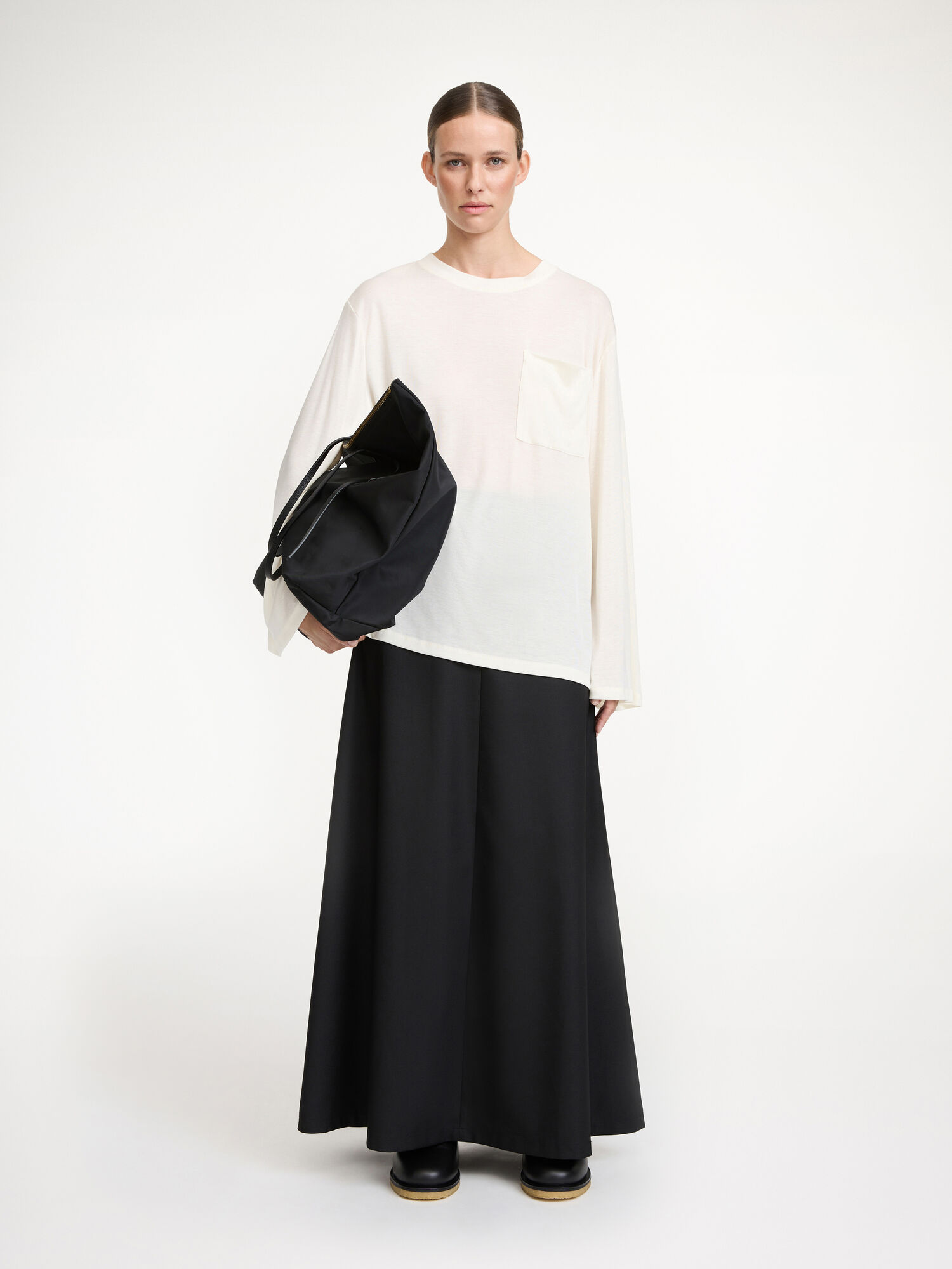 By Malene Birger Fayeh Oversized Longsleeve Topit Valkoinen | FI_BB53577