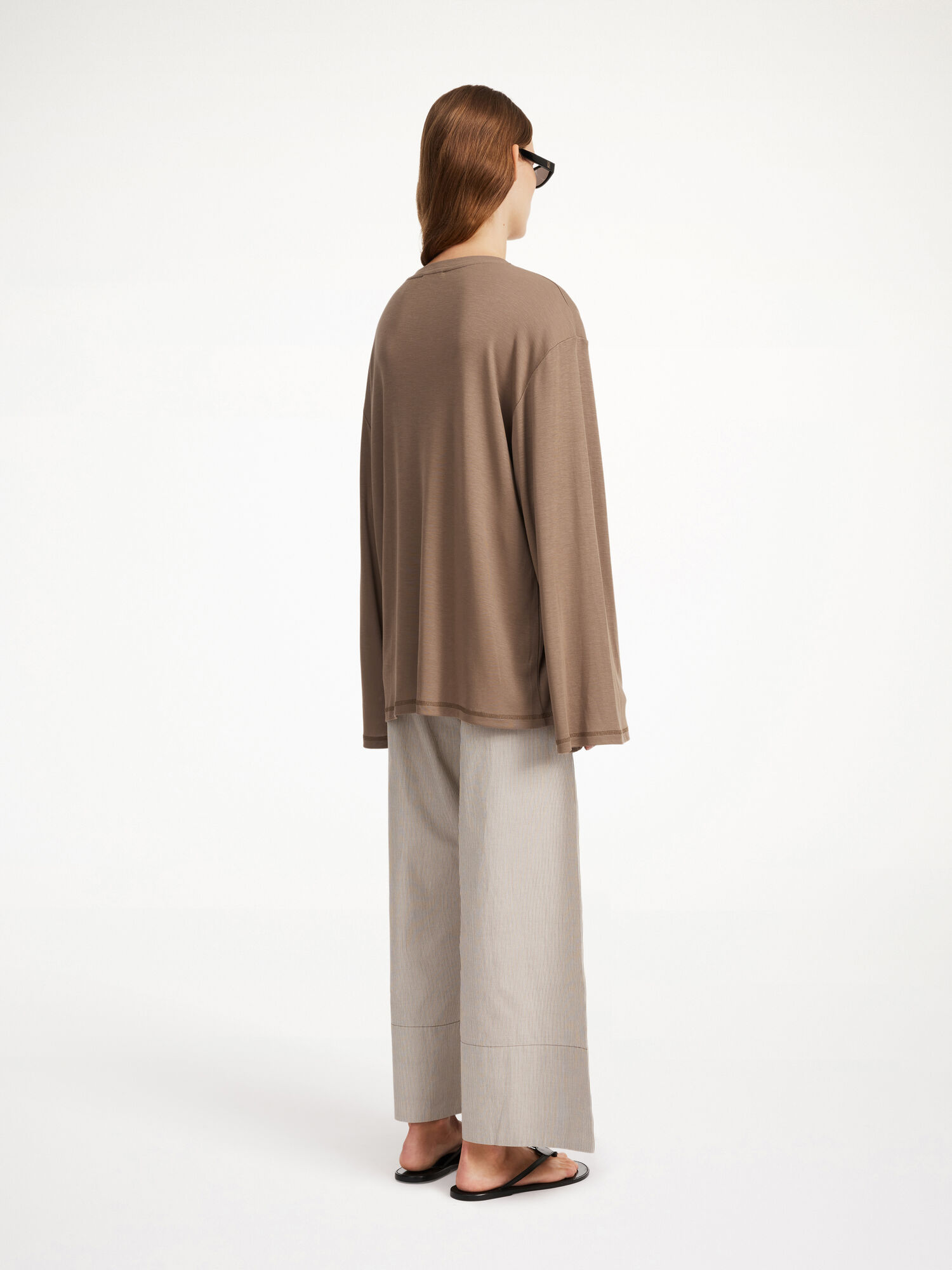 By Malene Birger Fayeh Oversized Longsleeve Topit Shitake | FI_BB24112