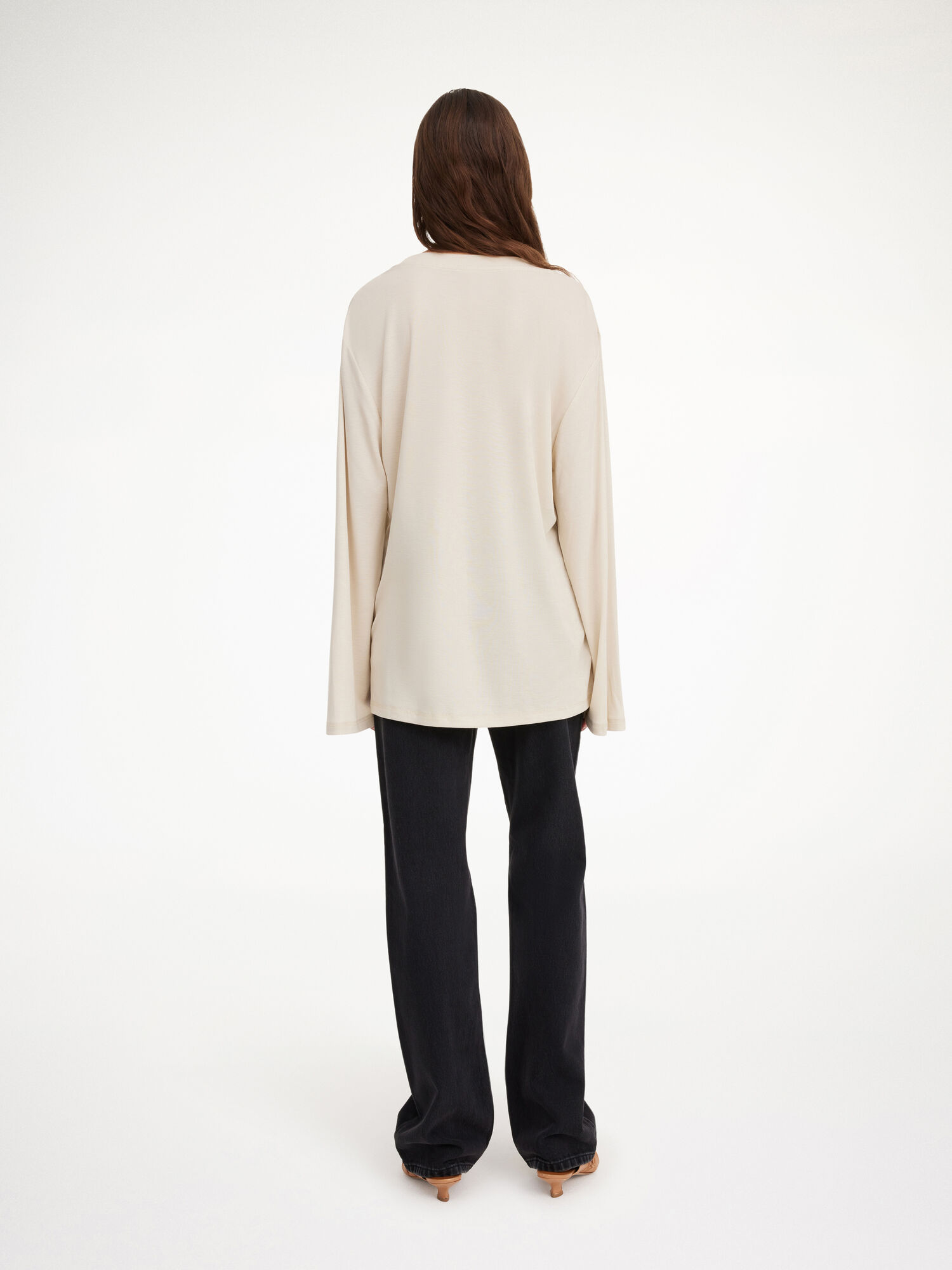 By Malene Birger Fayeh Oversized Longsleeve Topit Oyster Gray | FI_BB12029