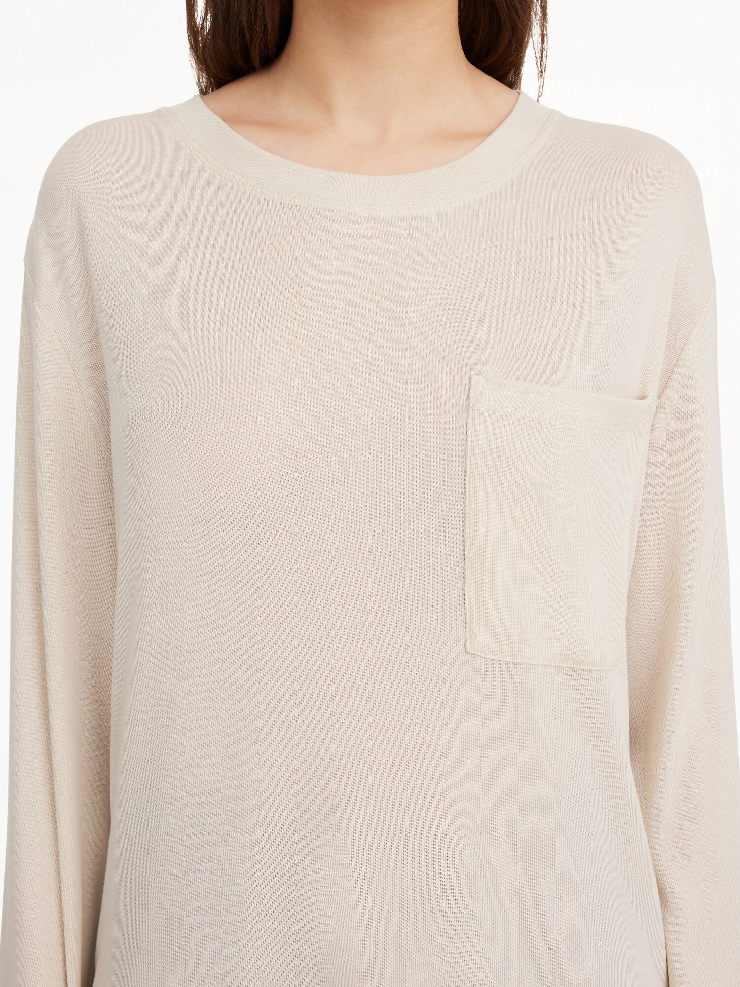 By Malene Birger Fayeh Oversized Longsleeve Topit Oyster Gray | FI_BB12029