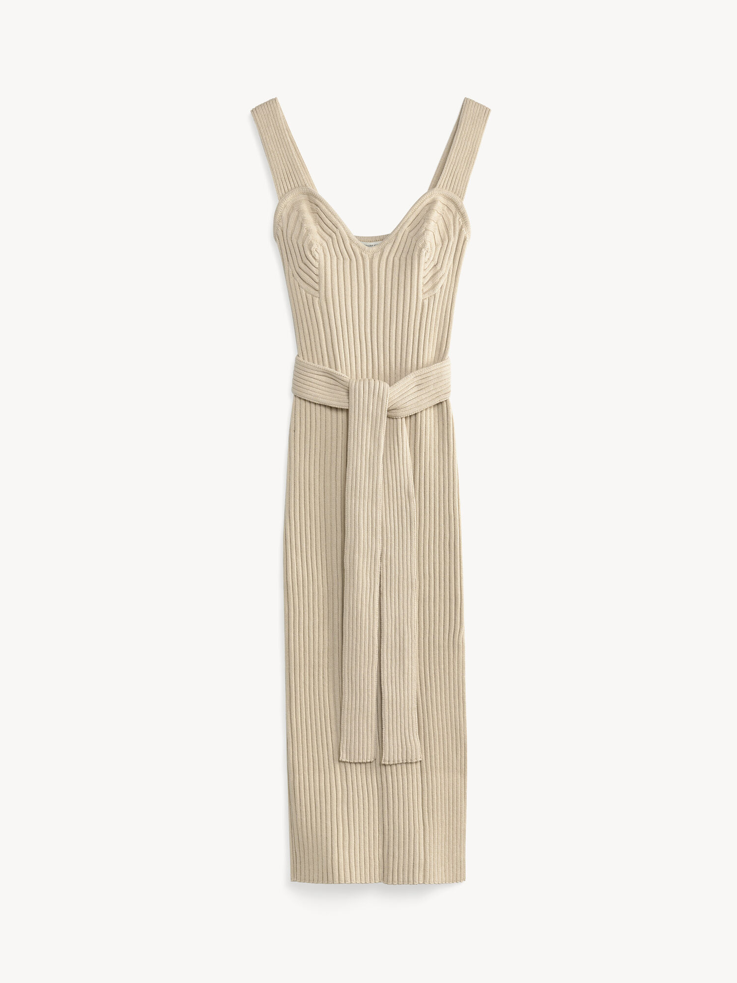 By Malene Birger Honeya Ribbed Maxi Dress Neuleet Oyster Gray | FI_BB52520