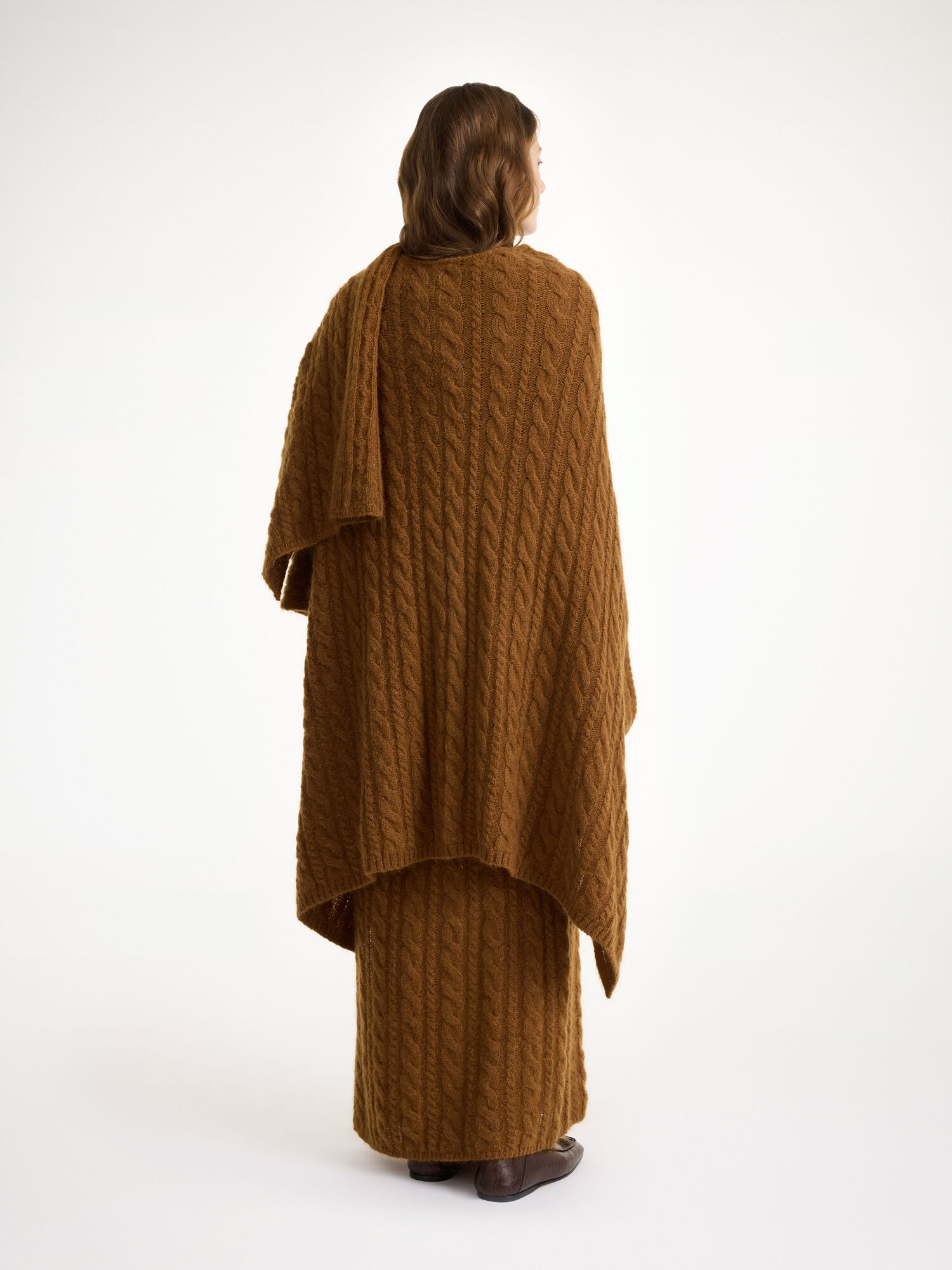 By Malene Birger Kassillas Wool-blend Poncho Neuleet Bison | FI_BB50866