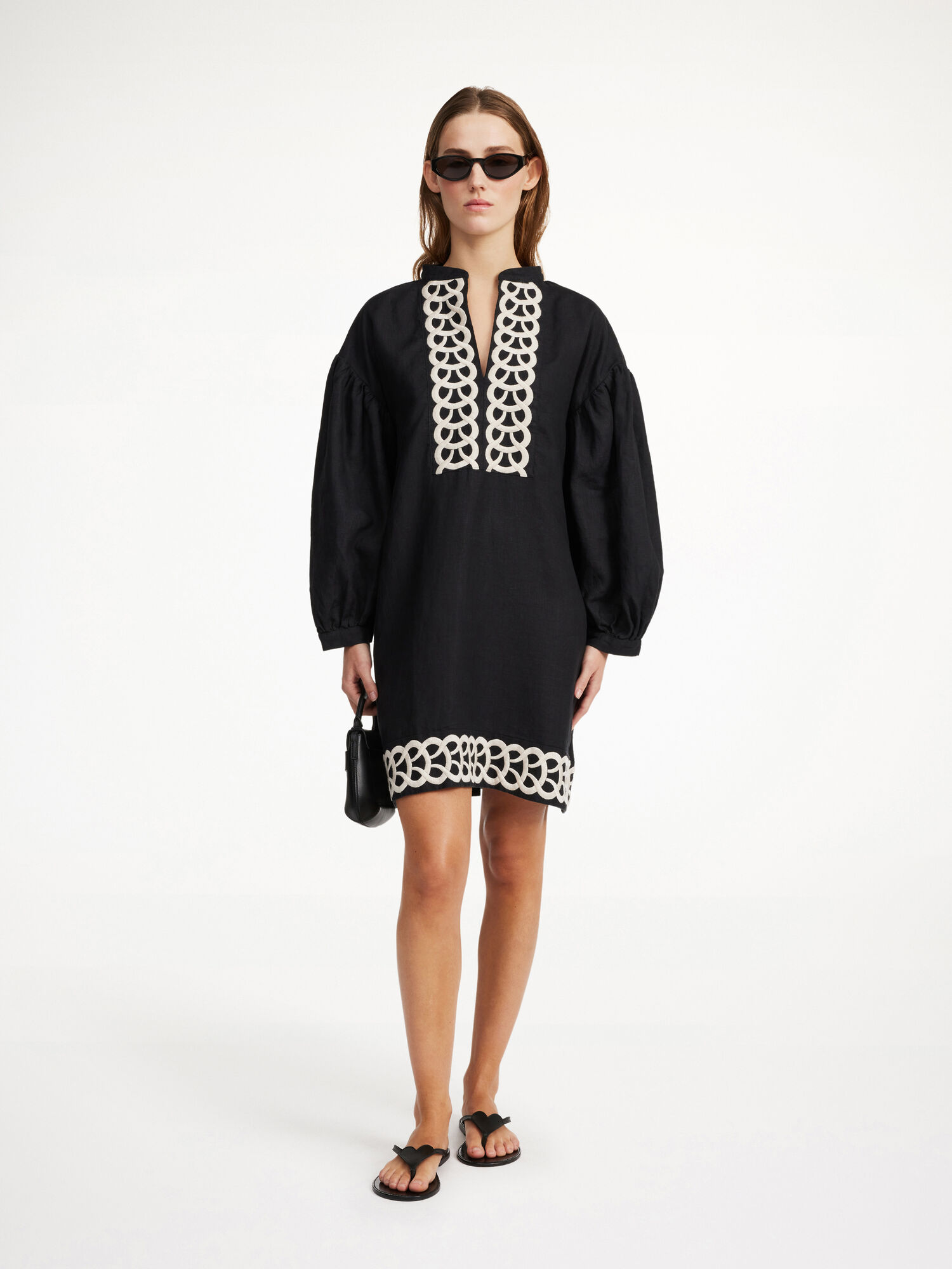 By Malene Birger Limonna Linen Midi Mekko Mustat | FI_BB55589