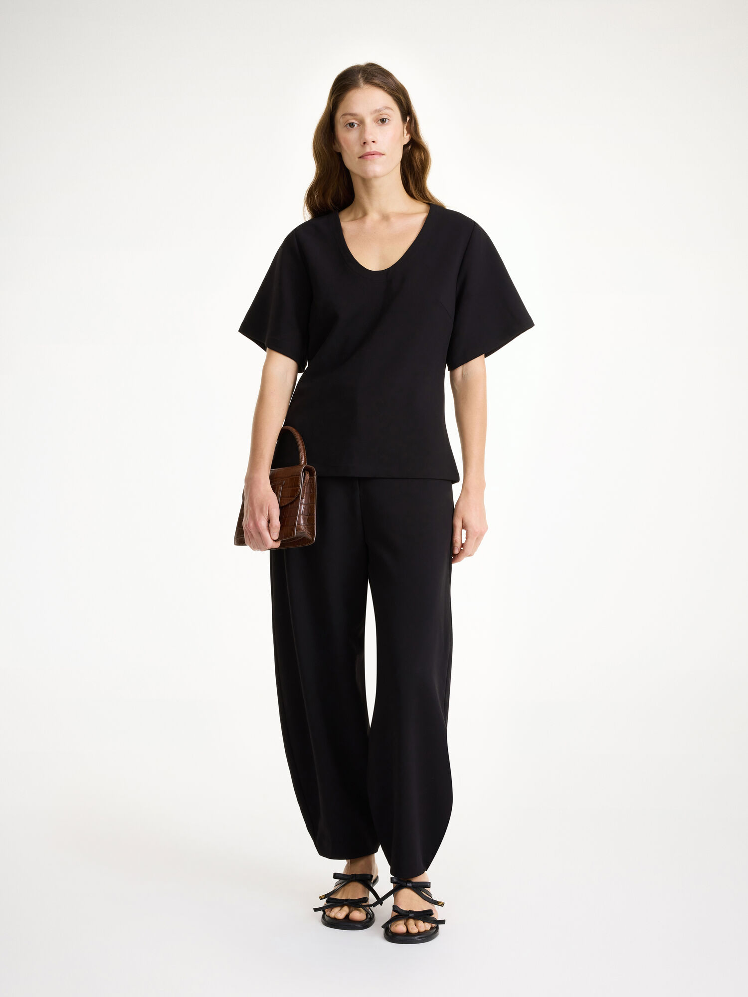 By Malene Birger Lunae T-shirt Topit Mustat | FI_BB21454