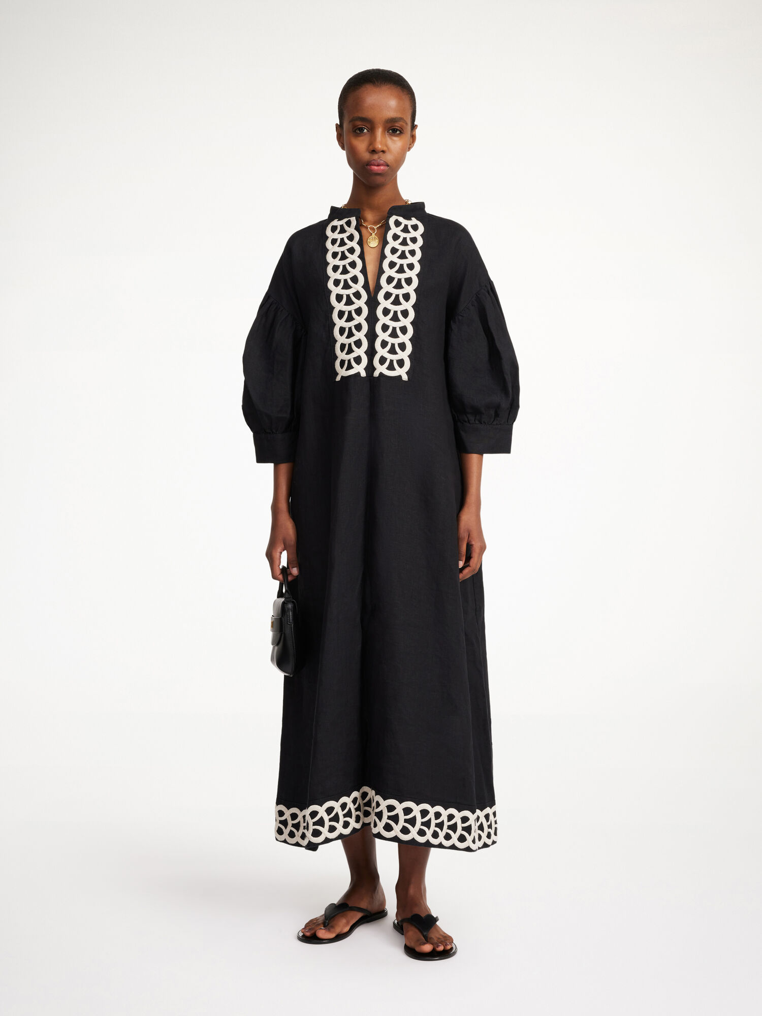 By Malene Birger Lydea Linen Maxi Mekko Mustat | FI_BB82783