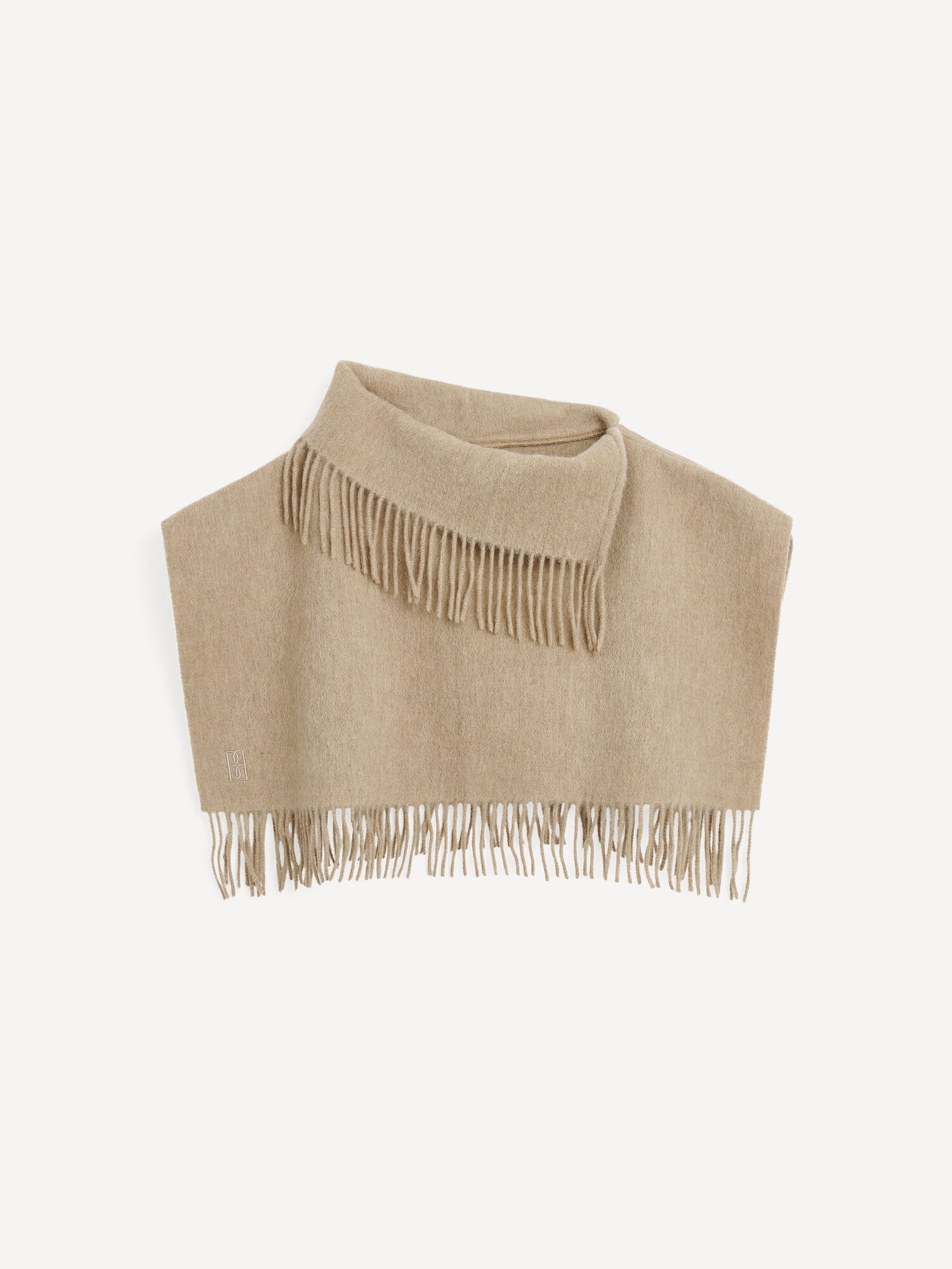 By Malene Birger Turtla Wool Fringe Bib Huivit Harmaat Ruskea | FI_BB23139