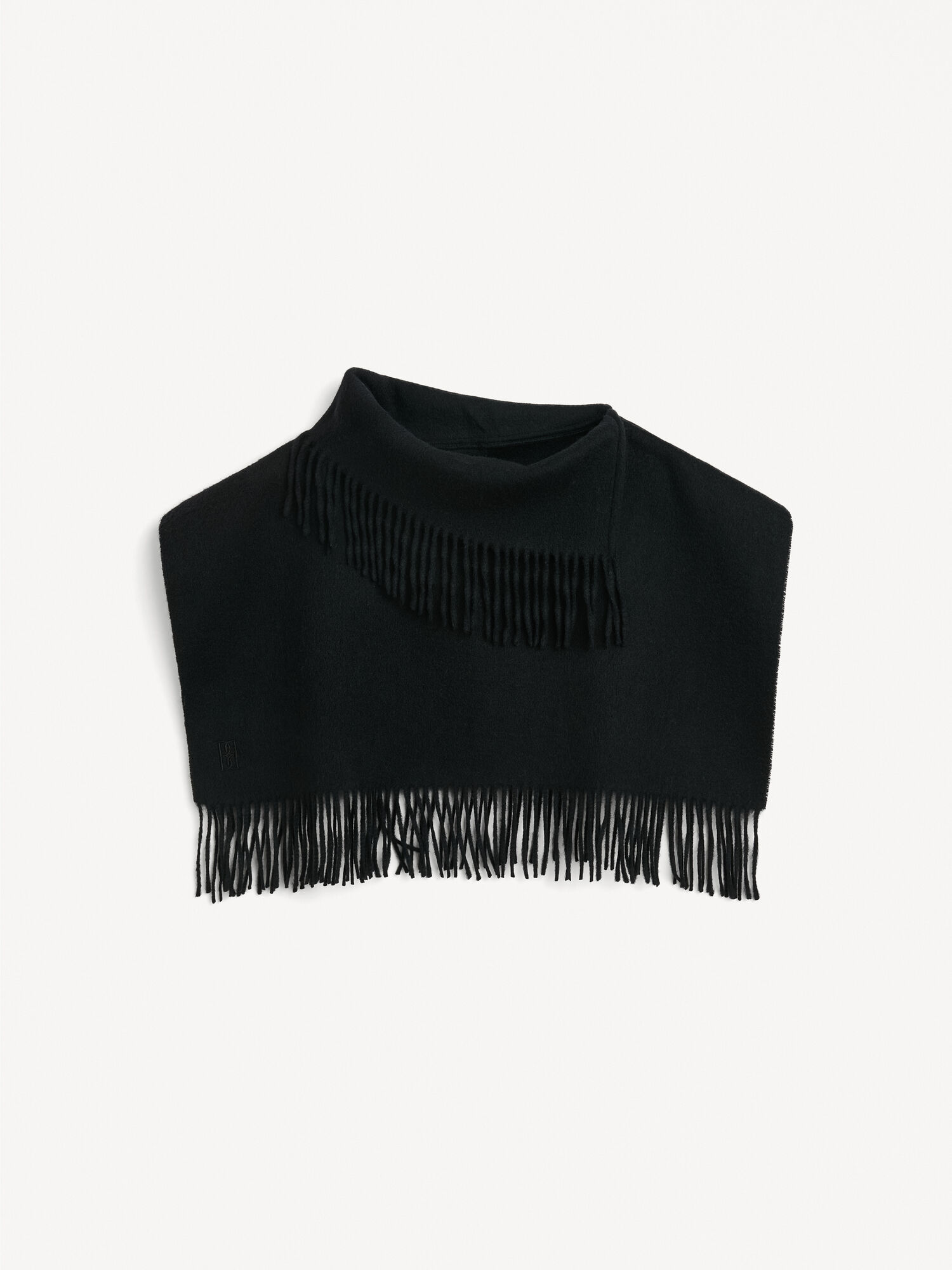 By Malene Birger Turtla Wool Fringe Bib Huivit Mustat | FI_BB21160