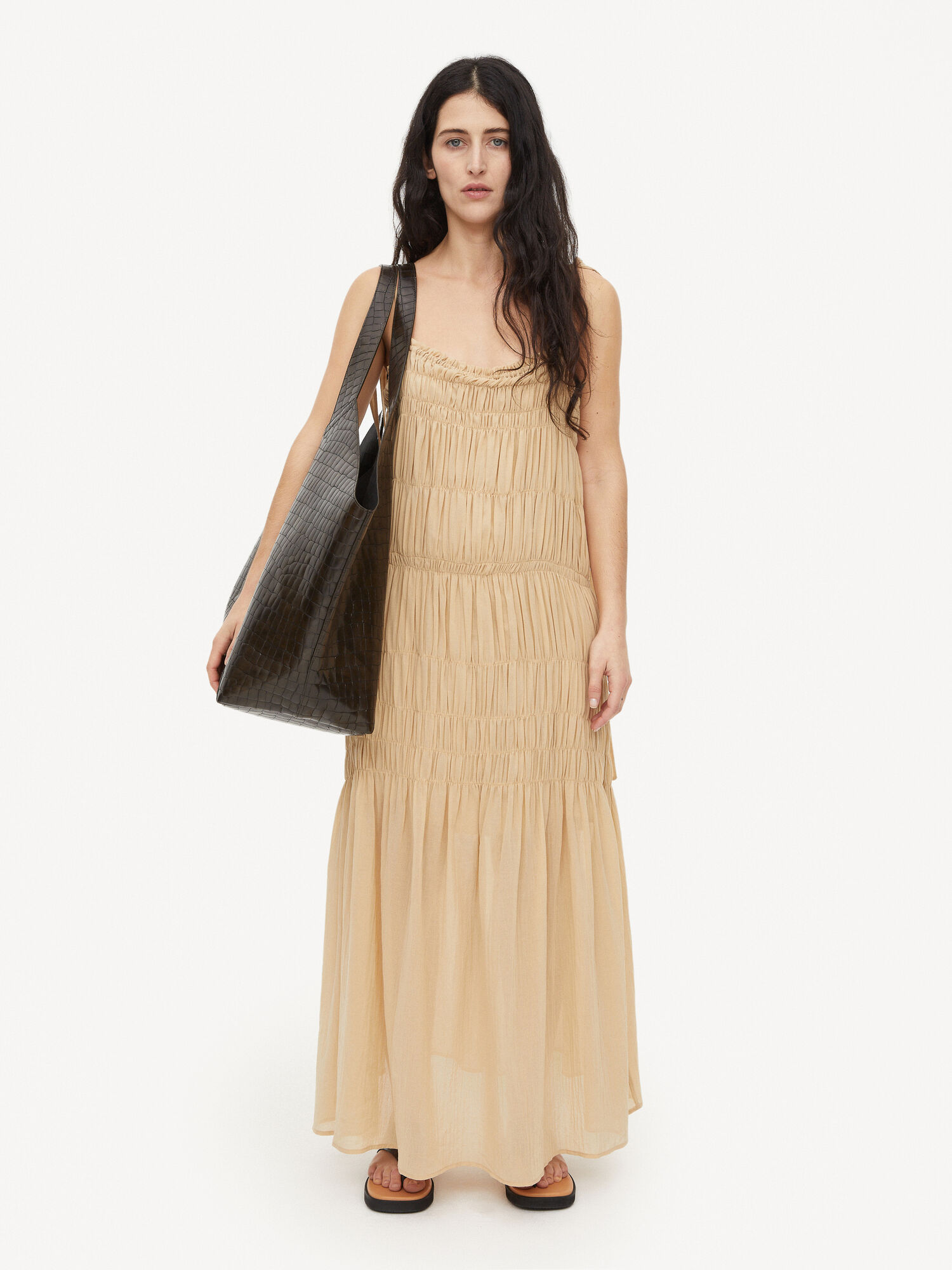 By Malene Birger Vyra Organic Cotton Maxi Mekko Wet Sand | FI_BB83282